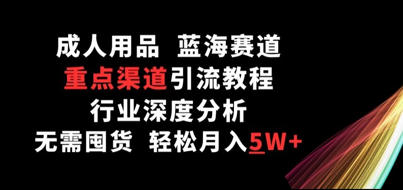 成人用品蓝海赛道赚钱教程：10步引流方法揭秘，行业深度分析助你无需囤货月入5万+