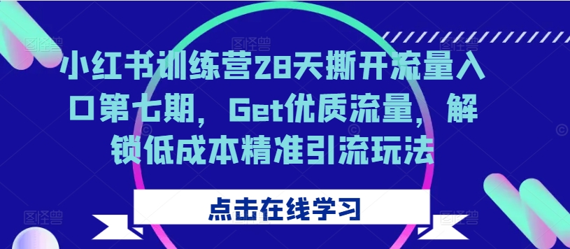 小红书28天引流实战教程：第七期训练营，低成本精准获客指南