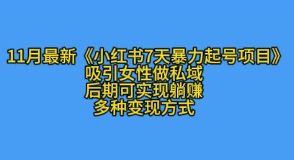 小红书起号7天实操指南：精准引流女性私域的暴力起号方法