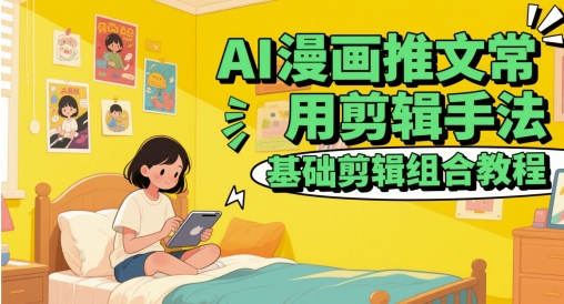 AI漫画推文常用剪辑手法，基础剪辑组合教程