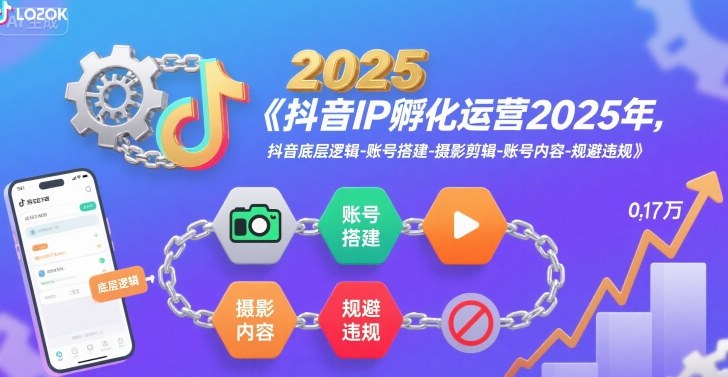 2025年抖音IP孵化运营终极指南：掌握账号搭建、内容创作、摄影剪辑与违规规避