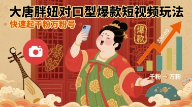 大唐胖妞对口型教程：3种玩法如何快速起号，涨粉实战指南