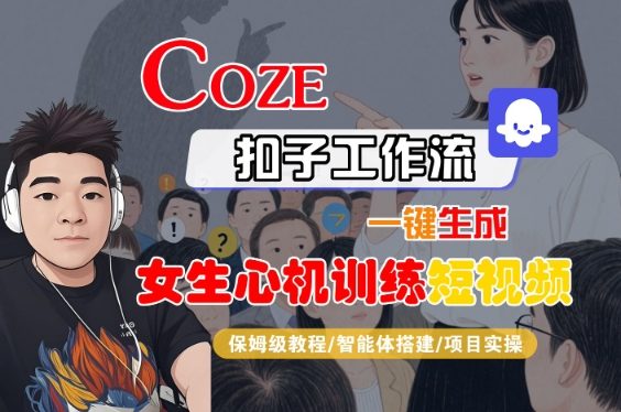 Coze扣子AI短视频教程：3步工作流搭建，一键生成爆款训练视频