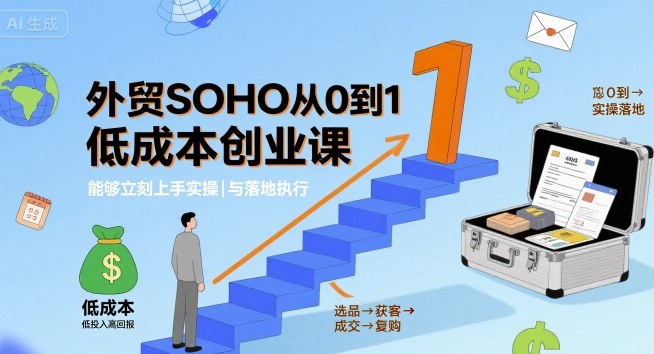 外贸SOHO从0到1创业教程：5步低成本实操指南，快速上手与落地执行