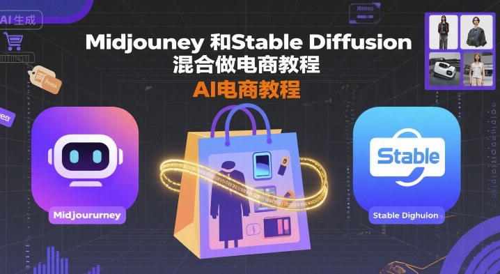 Midjourney与Stable Diffusion电商应用教程：22个案例高效出图，实现降本增效