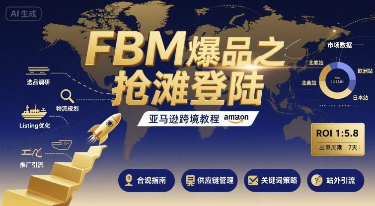 FBM爆品打造指南：4步亚马逊跨境教程助你成功抢滩