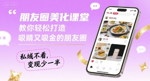 朋友圈美化7节实操课：如何打造高变现私域朋友圈？