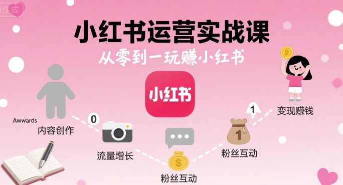 小红书运营从零到一赚钱全指南：48步实战课教你玩转选品、内容与店铺管理