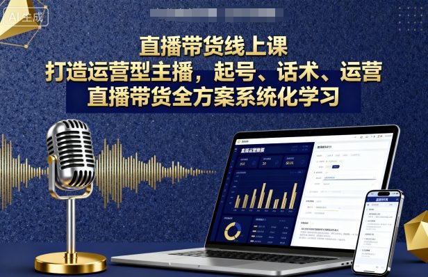 直播带货实战训练营：3大核心打造运营型主播，新手快速起号