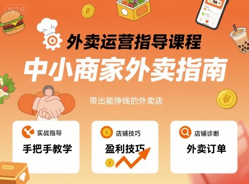 外卖运营实战指南：26节课助力中小商家提升单量与盈利