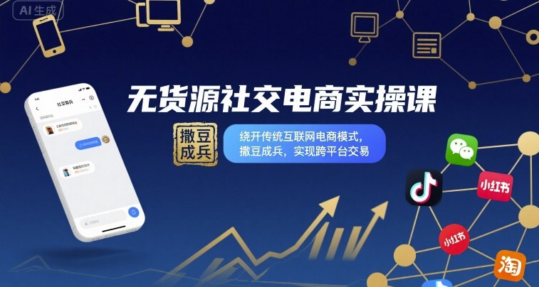 无货源社交电商30节实操教程：从0到1，社群+抖音带货方法