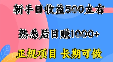 在家用电脑创业教程：日入1000+的正规长期项目揭秘（无门槛）