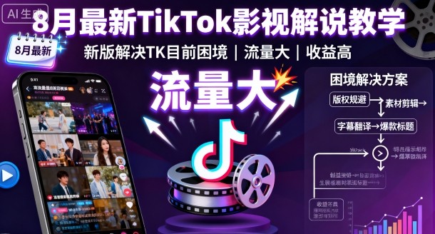 TikTok影视解说完整教程：解决限流困境，轻松获取高收益