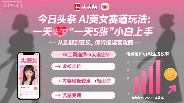 今日头条AI美女赛道5步教程：小白零基础轻松日赚500元