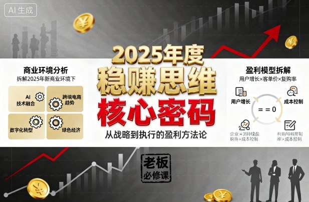 2025老板创业营教程：19节课掌握4大盈利模块，实现企业持续增长