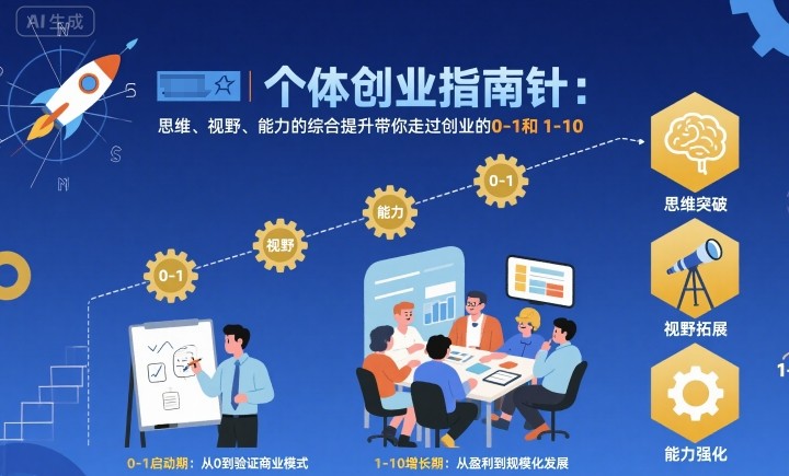 个体创业8节音频课：如何完成0到1突破并实现10倍增长？
