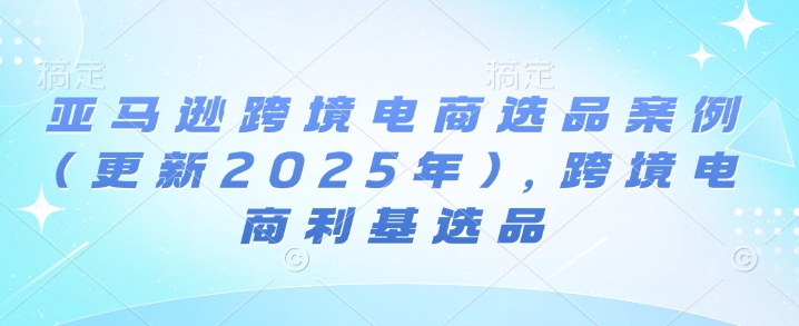 亚马逊选品2025：20+跨境电商案例与蓝海利基市场指南
