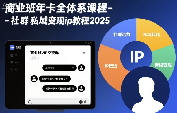 2025私域变现IP打造完整指南：6周掌握社群商业全体系课程