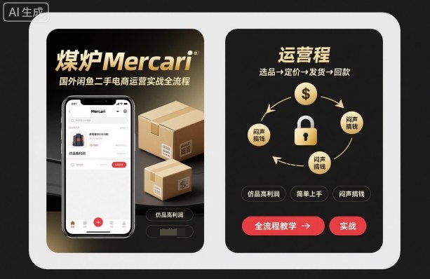 Mercari煤炉仿品运营10步实战全流程指南：简单上手高利润闷声赚钱教程