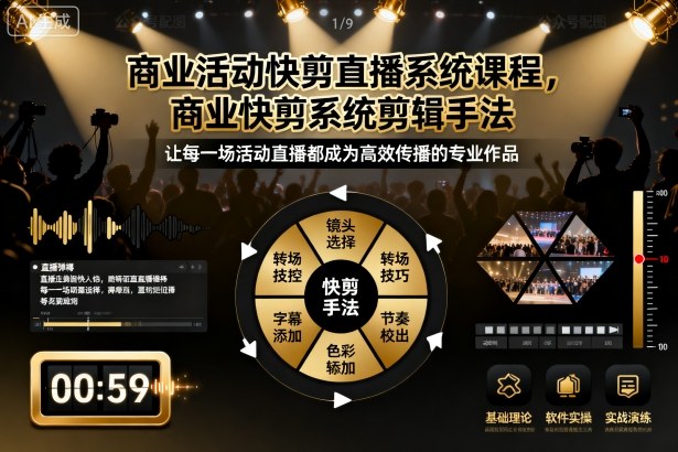 商业活动快剪系统教程：4大核心剪辑手法快速提升效率