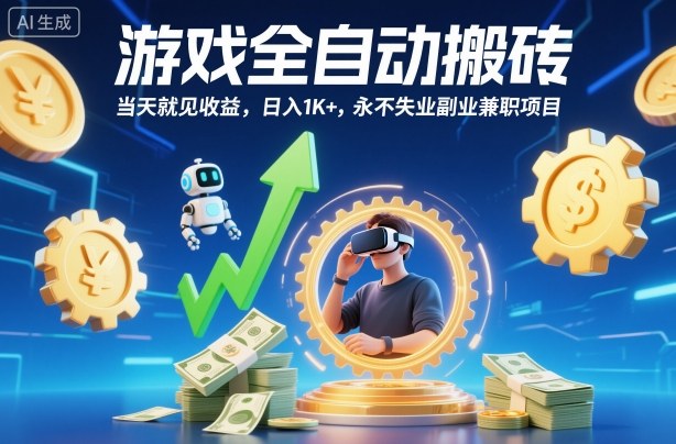 游戏全自动搬砖教程：如何日入1000+？新手快速见效的兼职方法