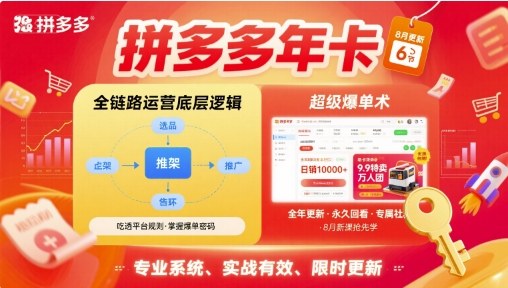 拼多多全链路运营实战指南：77节课教你超级爆单术（2025.10更新）