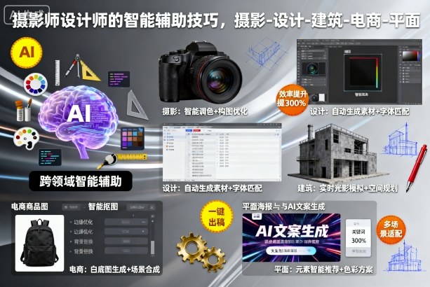 AI智能工具教程：摄影、设计、建筑、电商多领域辅助技巧