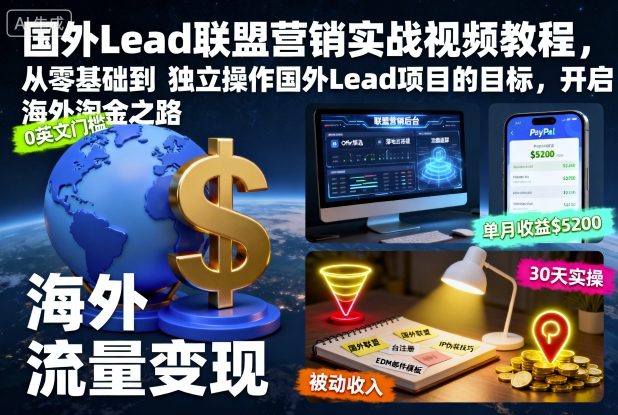 国外Lead联盟营销实战教程：3步从零基础到独立操作变现