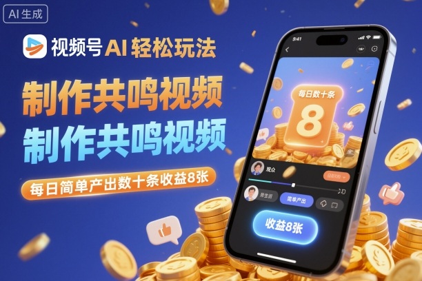 视频号AI制作共鸣视频全攻略：3步实现每日轻松产出，稳定赚取收益