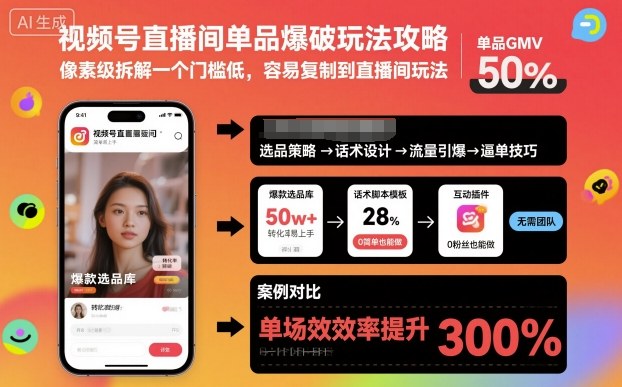 视频号直播单品爆破教程：3步新手攻略，快速起号轻松复制