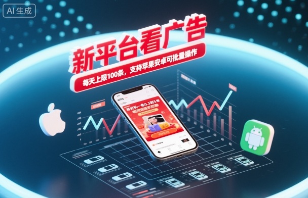 看广告赚钱3步教程：新平台日入几百，支持苹果安卓批量操作