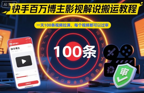 影视搬运4步过审教程：日更100条视频，新手批量起号指南