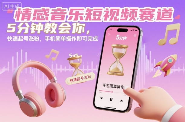 情感音乐短视频制作全流程：5分钟手机教程快速起号涨粉
