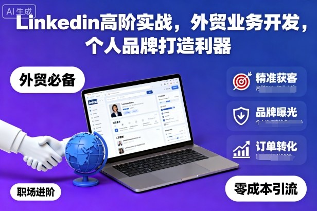 LinkedIn外贸开发实战课：3步打造个人品牌，高效获取精准客户