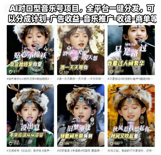 AI对口型音乐号项目：5种收益变现教程，全平台分发指南