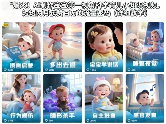AI制作宝宝第一视角视频：两个月获赞百万完整教程