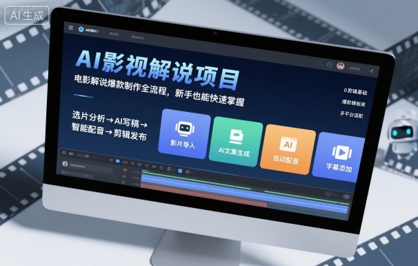 AI影视解说教程：电影爆款制作全流程32课，新手快速掌握