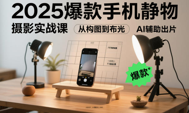 手机静物摄影教程：2025年7个技巧从构图到布光，不用贵设备AI出片
