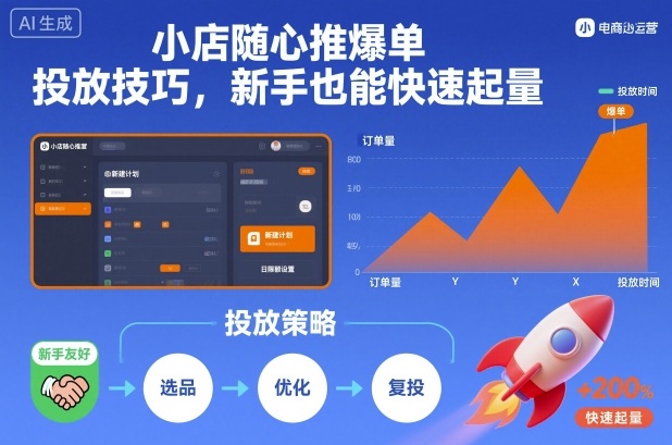 抖音小店随心推投放教程：新手7步从0到1快速爆单起量