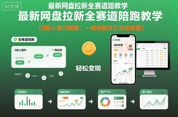 网盘拉新教程：0成本3大玩法，一周快速变现陪跑指南