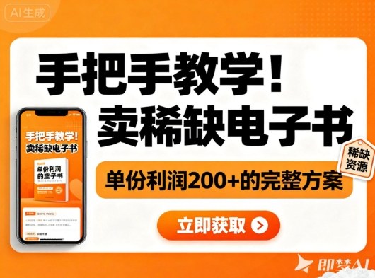 小红书卖电子书教程：手把手教学实现单份200+利润完整方案