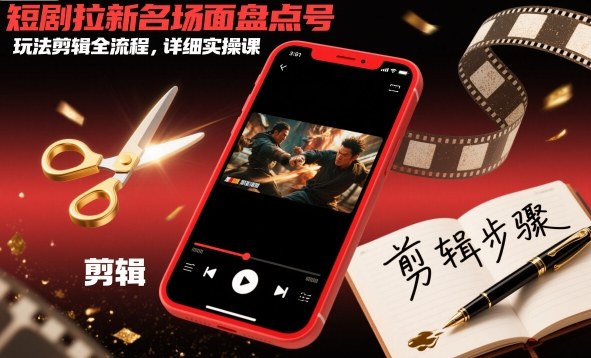 短剧盘点剪辑3步教程：快速起号与拉新变现完整指南