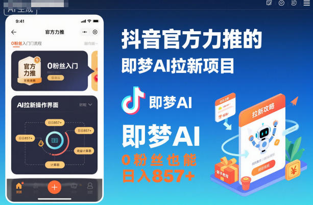 即梦AI拉新副业指南：0粉丝如何快速上手，每日赚取佣金（附入口教程）