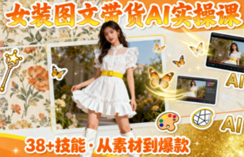 女装图文带货AI教程：38个实用技能快速提升素材效率