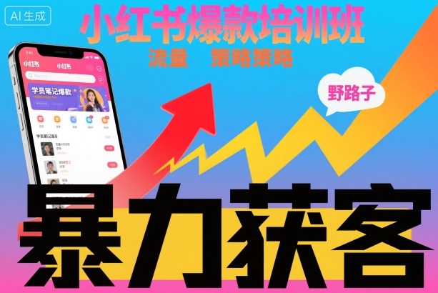 小红书获客教程：3种野路子流量打法，暴力持续获客100+