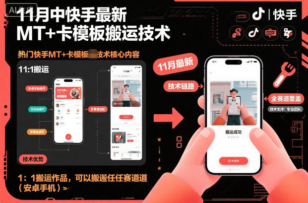 快手MT卡模板搬运技术：11月最新1:1搬运任何赛道教程（安卓）