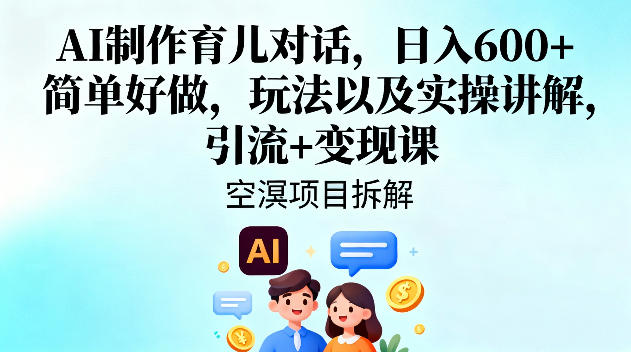 AI制作育儿对话教程：日入600+的引流变现实操方法