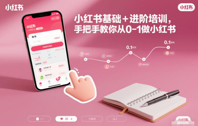 小红书从0到1实战教程：基础+进阶培训，手把手教你运营账号