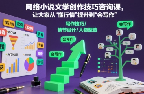 网络小说文学创作技巧咨询课：从懂行情到会写作的实战指南