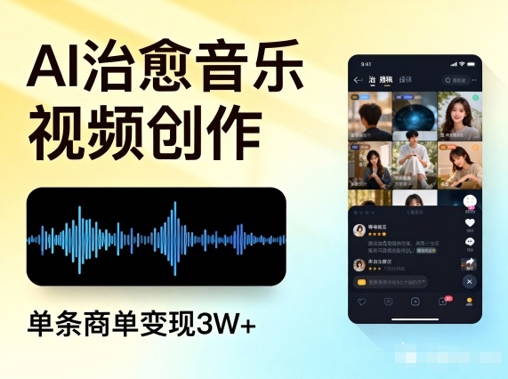 AI做治愈音乐视频教程：多平台投稿，单条商单变现3W+方法